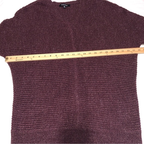 Ellen Tracy Womens Size Medium Sweater Tunic Wine Dolman Sleeves 3/4 V Neck - Picture 5 of 10